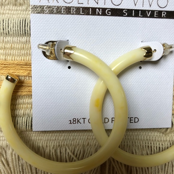 Argento Vivo • Marbleized Resin Hoop Earrings - Picture 3 of 5